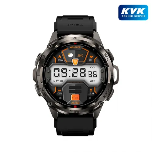 Kospet Tank T3 Ultra GPS'li Smart Watch - Siyah - KVK Teknik Servis Garantili