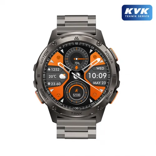 Kospet Tank T3 Smart Watch & Metal Kordon - Siyah - KVK Teknik Servis Garantili